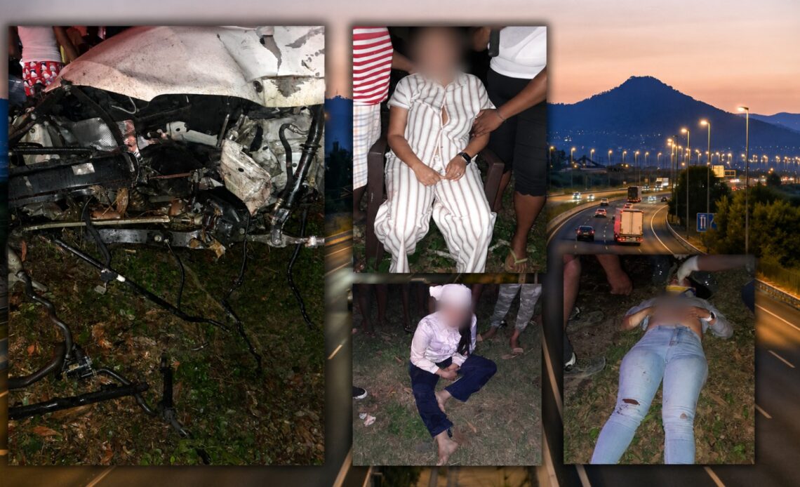 Tres personas resultan heridas tras volcarse una jeepeta en la Autovía del Nordeste